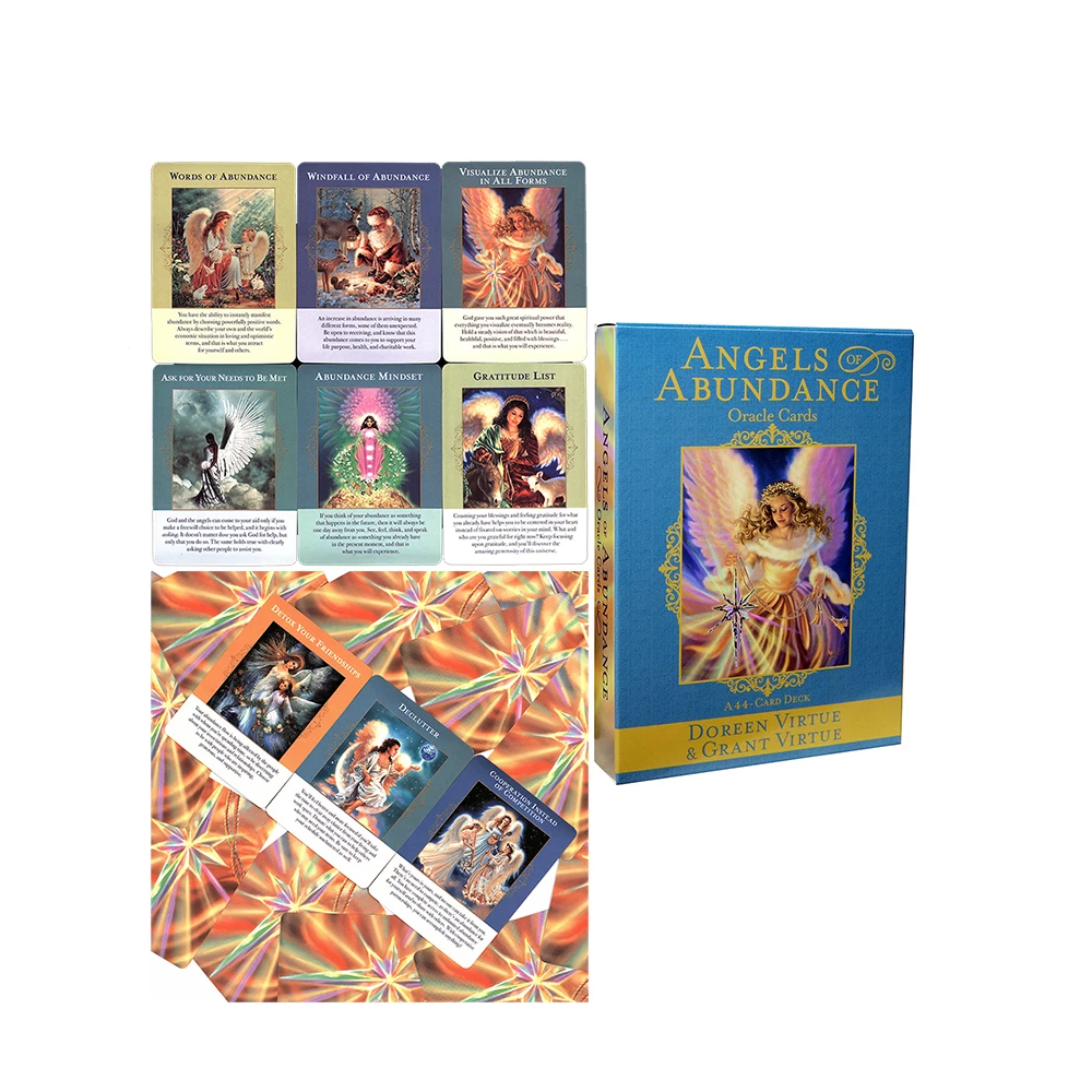 

Новинка 2022 года, настольная игра Таро ангелы изобилия, террасы с изображением террас с изображением ораклов, гадания, судьба, Заводская подд...