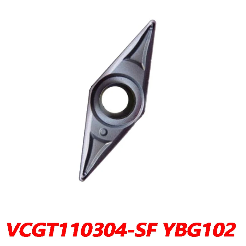 

100% Original VCGT VCGT110304-SF YBG102 10pcs Carbide insert 110304 CNC lathe blade Quality Assurance Efficient and Durable