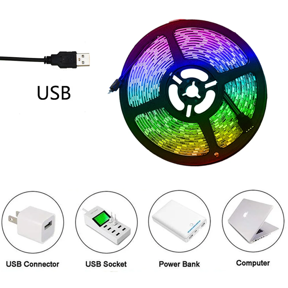 

USB-ленсветильник светодиодсветодиодный для подсветки телевизора, 2835 цветов