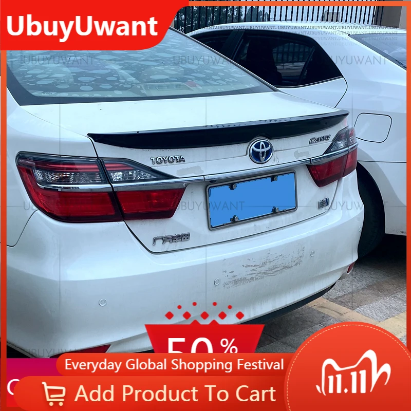 

Спойлер для Toyota Camry 2012-2016, задний спойлер для багажника из АБС-пластика, черный спойлер для крыла, Стайлинг автомобиля, Оригинальные заводски...