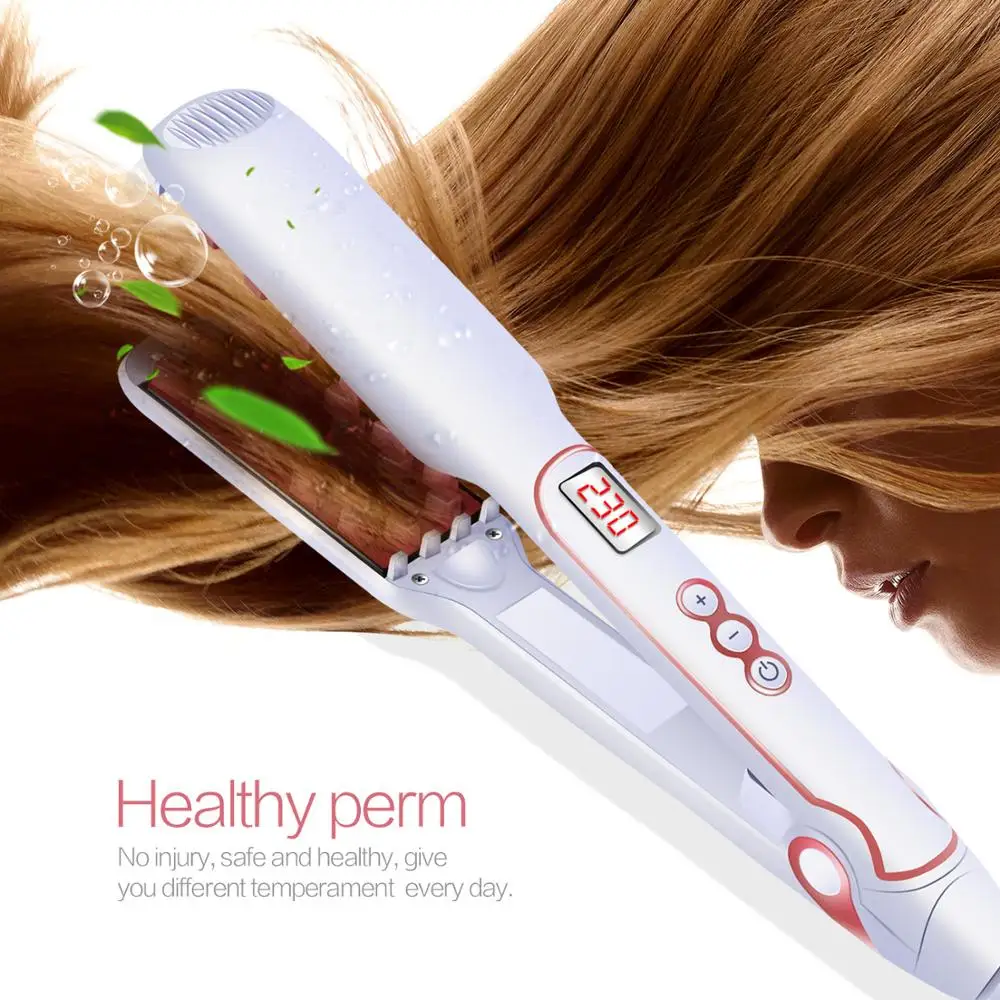 

Hair Volumizing Iron Flat Hair Straightener Hair Curler Ceramic Crimper Professional 2 in 1 Straightening&Curling Flat Iron