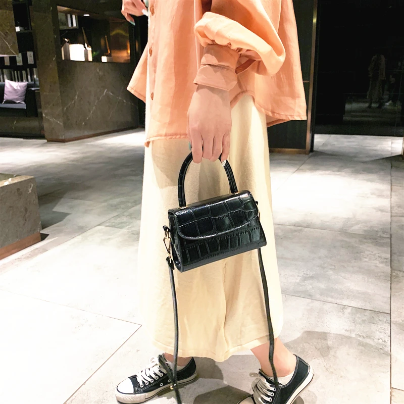 2020 женская сумка с крокодиловым узором дизайнерская через плечо черная вечерняя