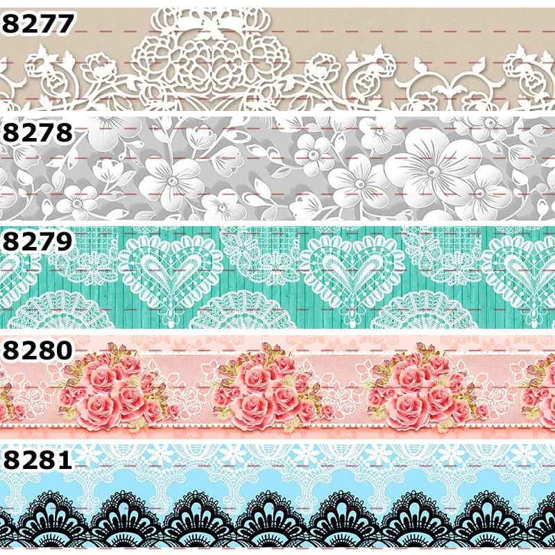 10 ярдов Различные размеры модная корсажная лента с кружевным узором и принтом