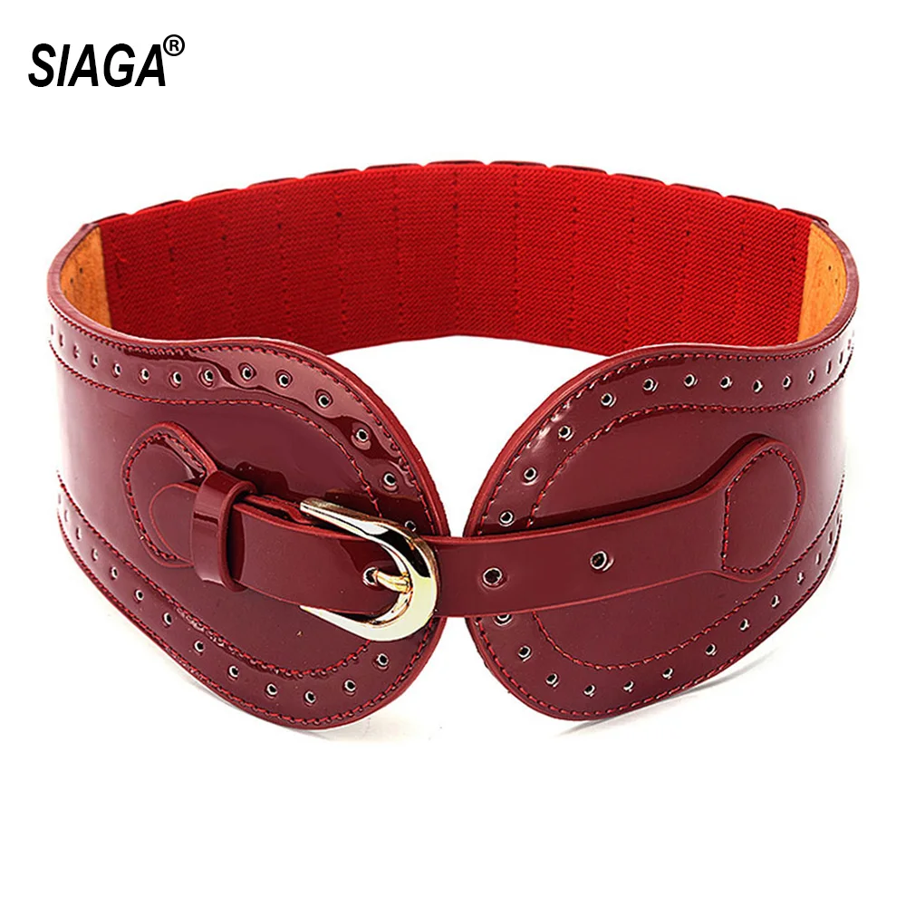 Ladies Decorative Belts Dermis Elastic Blue Waistband Waistline Patent Leather Down Jackets Waistband Women FCO123