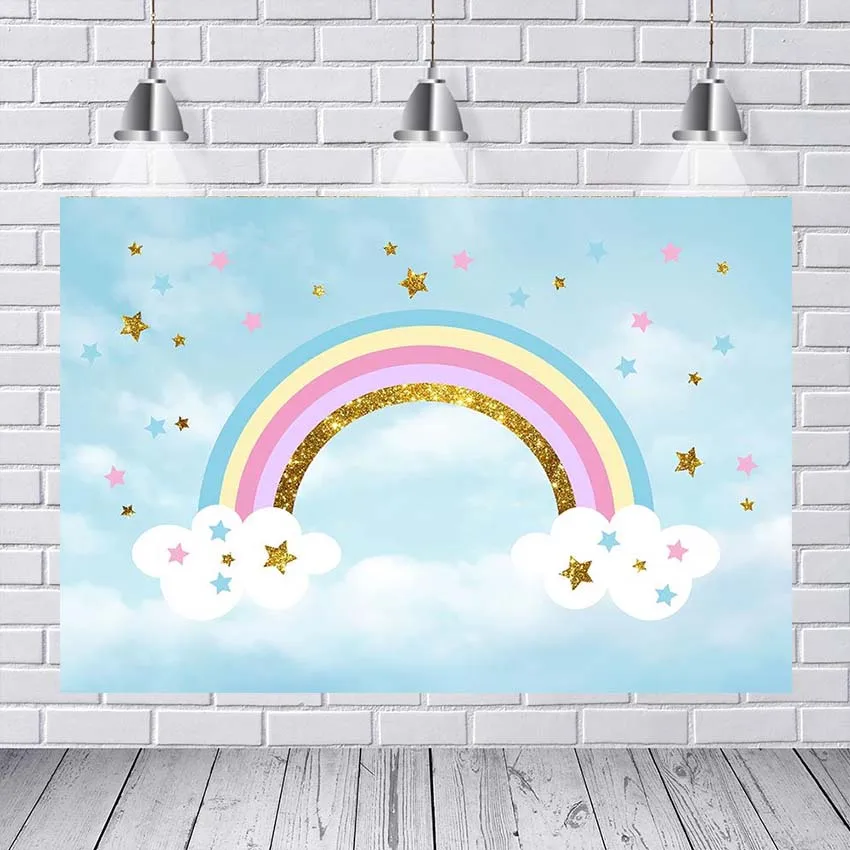 Фон для фотосъемки новорожденных день рождения боке фон детский душ Радужный