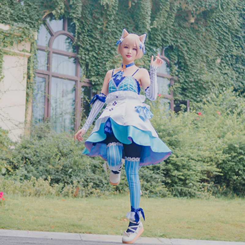 Полный комплект женского платья Re Zero костюм Феликс Аргайл Cosplay кошачьи ушки Tails Re: