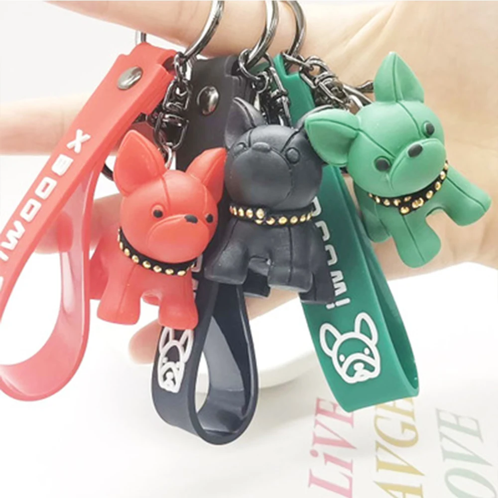 Брелок для ключей в виде французского бульдога подвеска на рюкзак девушек кукла