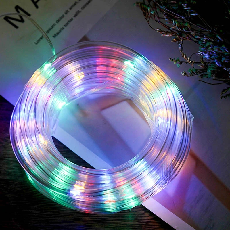 

5m 50LED waterproof wreath chandelier outdoor lights tube rope ribbon light RGB light home decoration