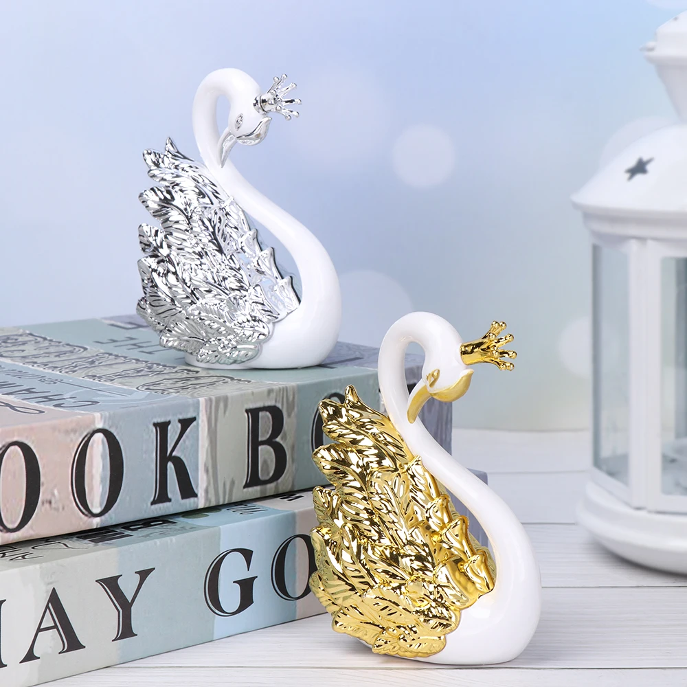 1 шт. Золотой Серебряный лебедь торт Топпер С Днем Рождения Торт Декор Детские