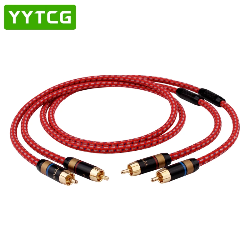 YYTCG Hi Fi RCA кабель высокое качество 4N OFC 2RCA мужской аудио усилитель CD DVD