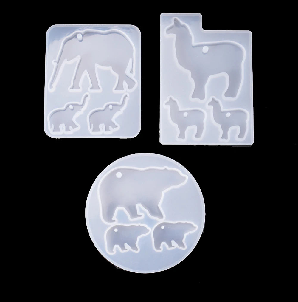 

Animal Pendant DIY Silicone Mold Elephant Family Clear Mould for UV Resin Jewelry Making Epoxy Resin Crafts Jewelry Tools
