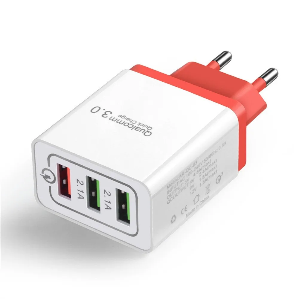 30 Вт 3 порта USB зарядное устройство с двойной быстрой зарядкой 0 портов для iphone samsung