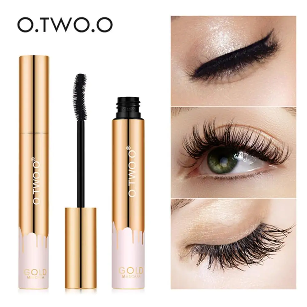 

O.TWO.O 3D Mascara Lengthening Black Lash Eyelash Extension Curled Eye Lashes Brush Makeup Long-wearing Gold Color Mascara