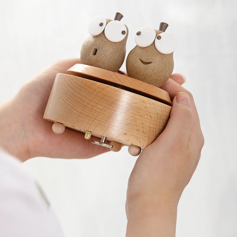 Деревянная музыкальная шкатулка в стиле ретро Керамическая форма подарок на