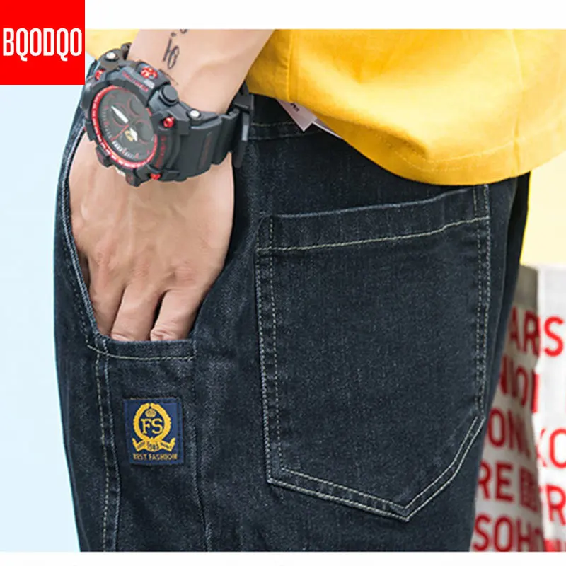 

Blue Denim Jeans Trousers Men Japan Style Autumn Streetwear Casual Baggy Pant Male Hip Hop Harem Ankle-Length Pants Vintage 5XL