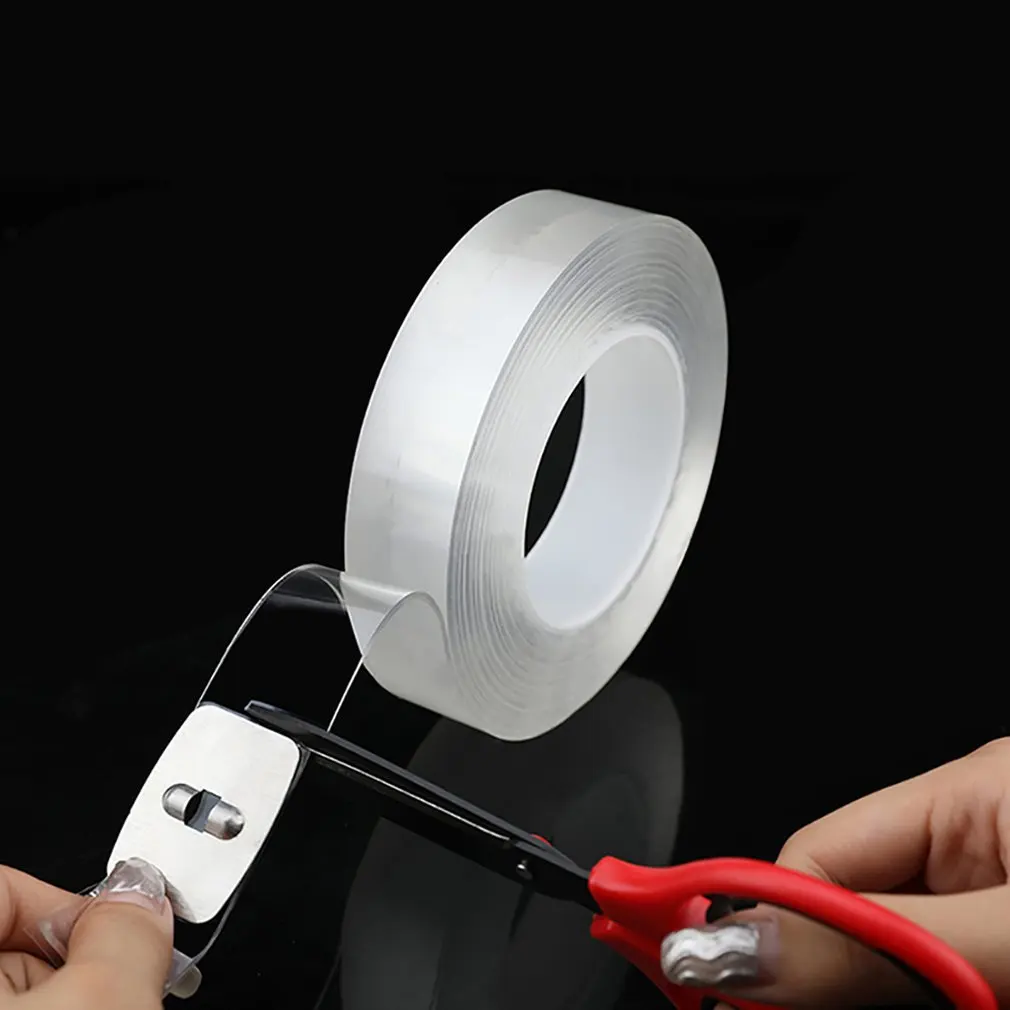 

1M/2M/3M/5M Household Car Window Glass Double Sided Tape Nano-Adhesive Film Strong Acrylic No Trace Magic Tape Invisible Tape