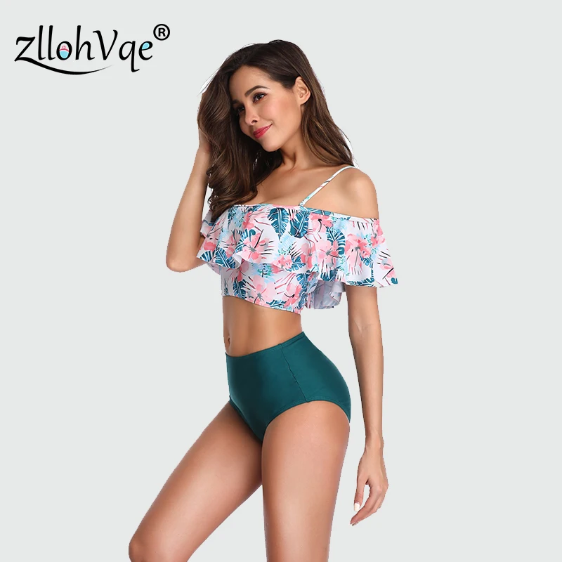 Zllohvqe сексуальное бикини пуш ап с высокой талией цветочный винтажный однотонный