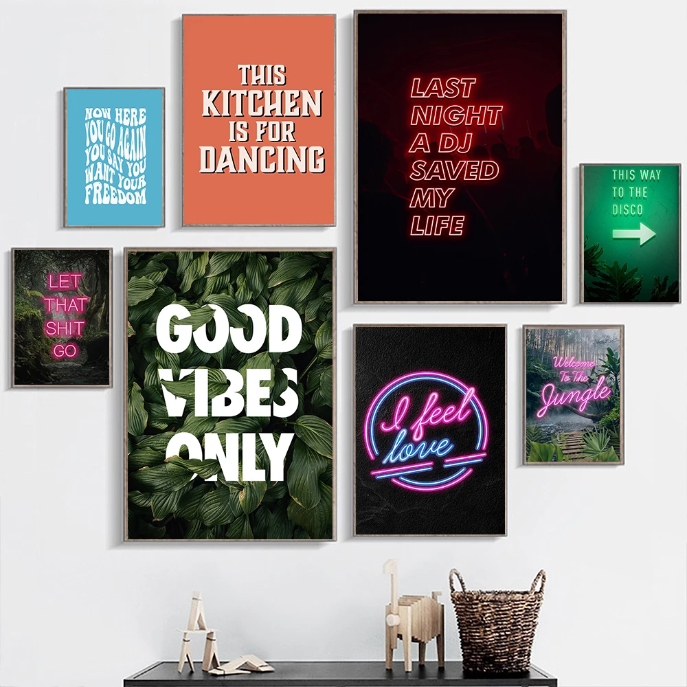 Постер настенный неоновый с рисунком в стиле диско Картина на холсте дзен-Будда