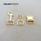 (Металлическая пряжка + Регулируемая пряжка + кольцо D + металлическая застежка для собакинабор) ошейник для собаки DIY Золотой 20 мм лямки Швейные аксессуары премиум качества