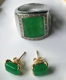 Новинка набор ювелирных изделий ручной работы: зеленый нефритовый