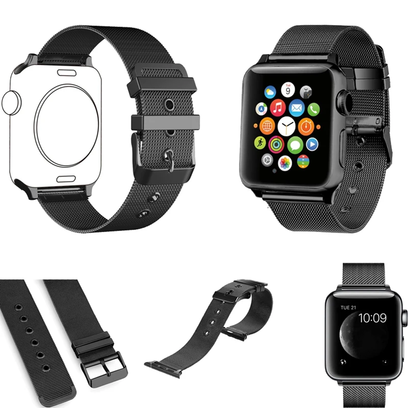 Миланская петля ремешок для apple watch 42 мм 38 44 40 iWatch serise 6 SE 5 4 3 браслет из нержавеющей