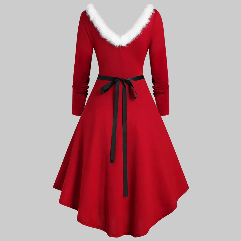 

Christmas Swing Dress Adult Costume Fancy Dress Xmas Red Clothing Xmas Dresses Women Evening Party Clothes Winter Dresses