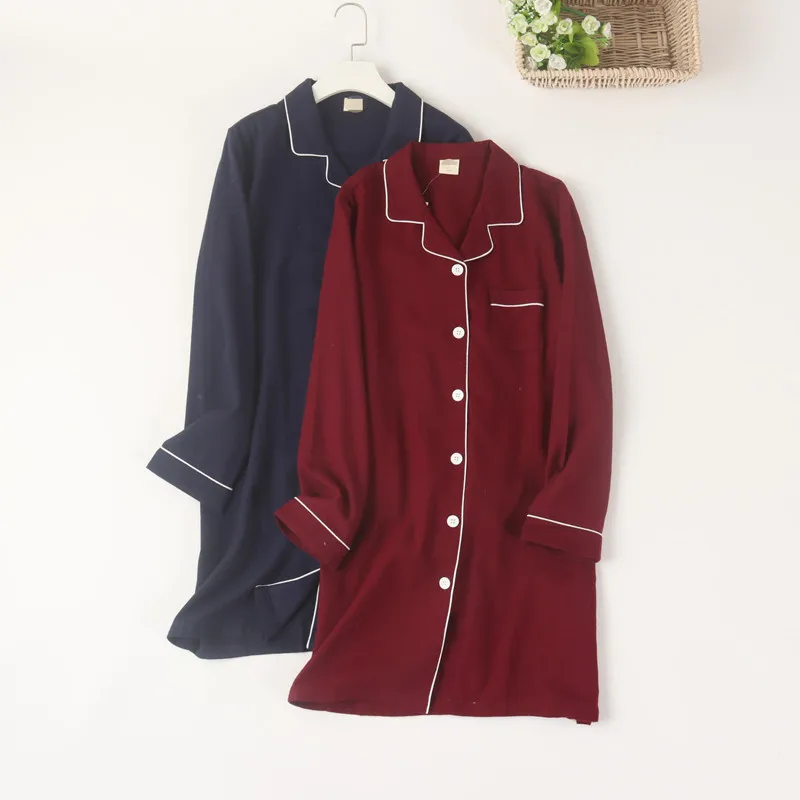 

Женская ночная рубашка с длинным рукавом, новый хлопковый кардиган для сна, 2021