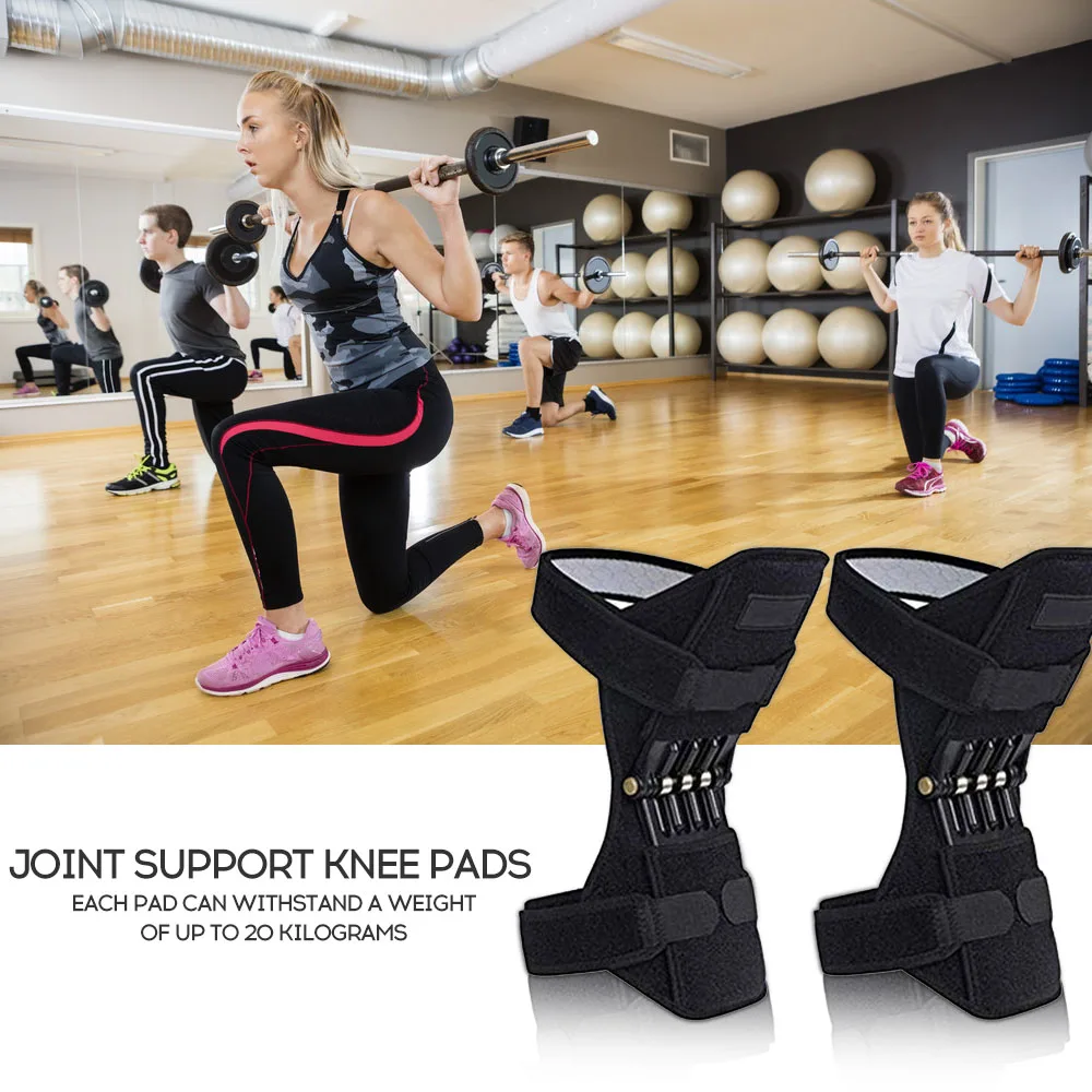Knee Booster Joint Support Pads Patella Strap Tibial Powerful Rebound Spring Force for Gym Running Walking | Красота и здоровье
