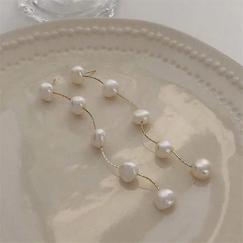 

Tassel Earrings Natural Pearls Hanging Earring Hooks Paired Things Korean Style Women Fairy New Fashion Christmas Gift Friends