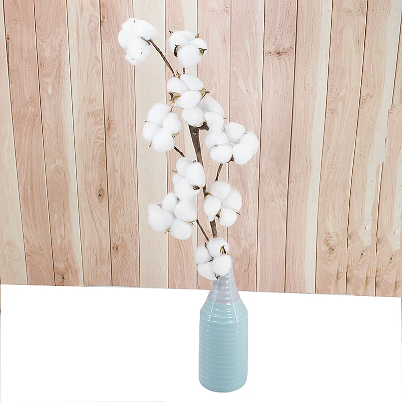 

10 Heads Natural Dried Cotton Flower Artificial Flowers Floral Branch For Wedding Party Decoration Fake Flowers Home Decor