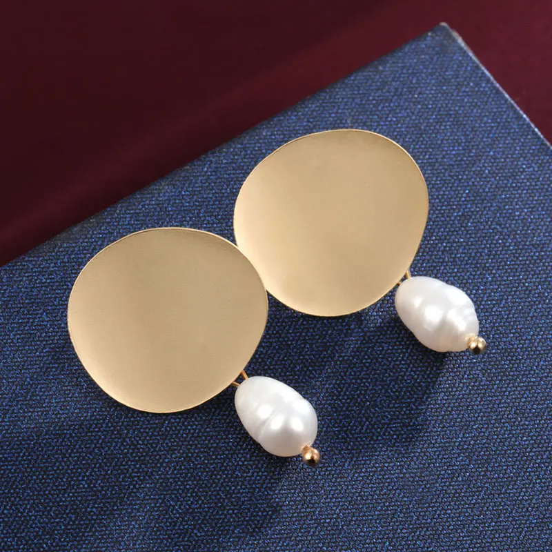 MINHIN Simulated Pearl Stud Earrings Women Bohemian Geometric Earrings Wedding Jewelry Korean Earrings - Окраска металла: 1499