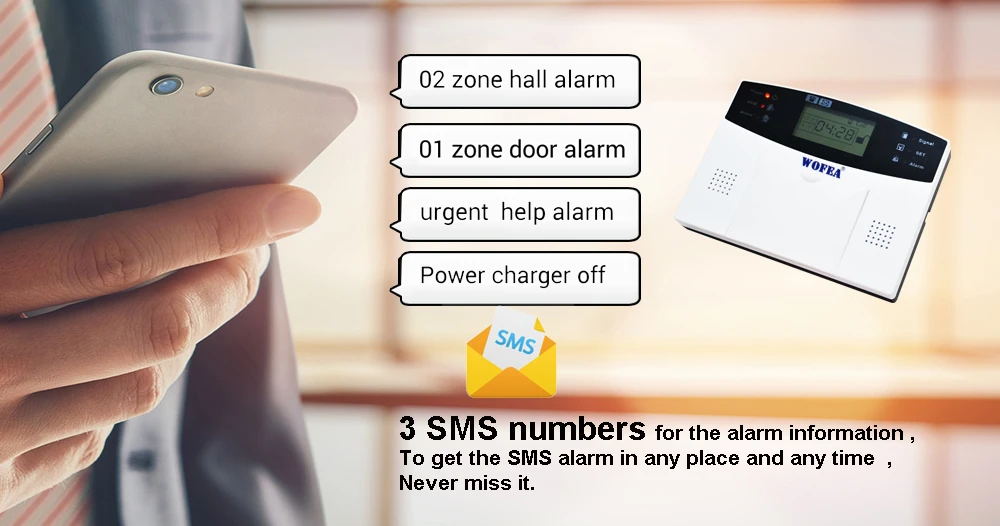 Wofea IOS Android управление через приложение беспроводная домашняя охранная GSM