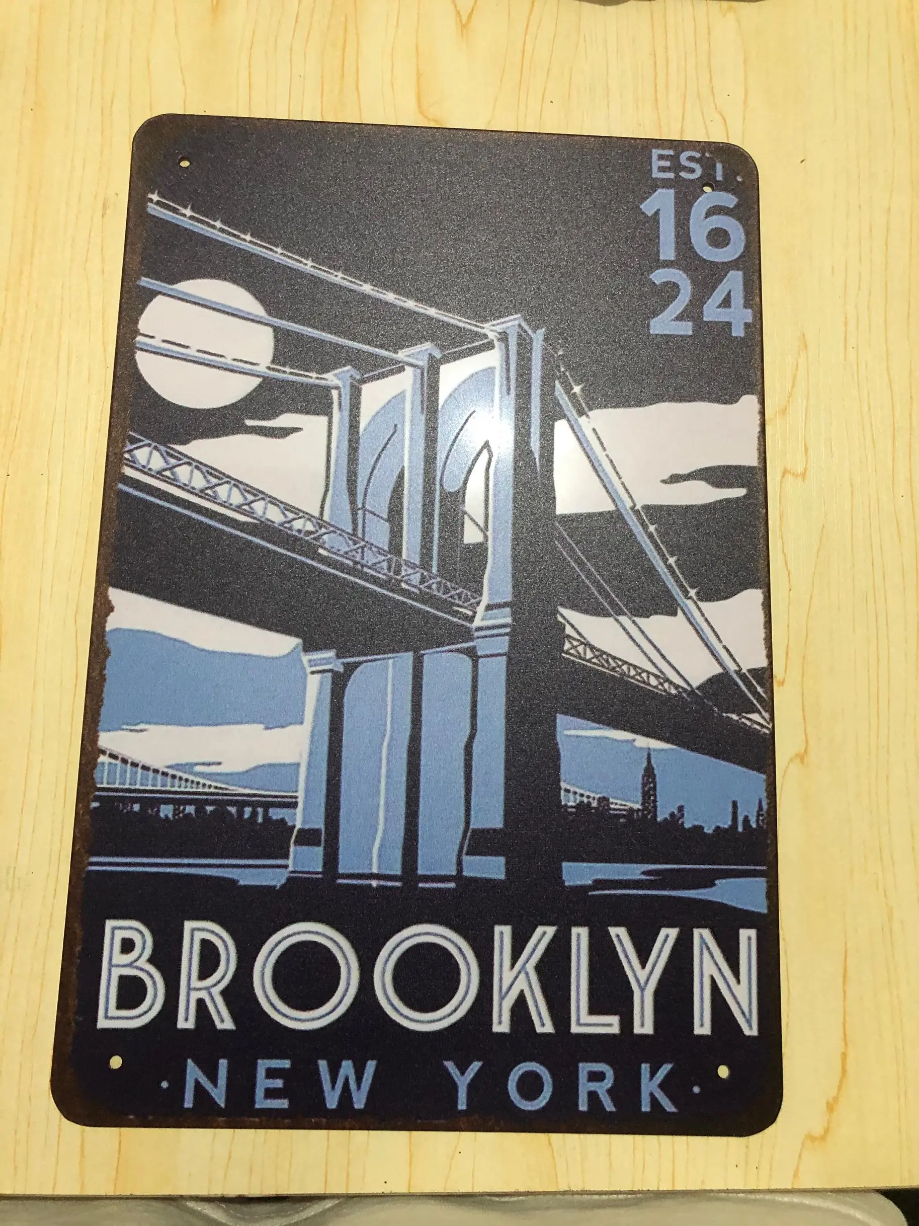 Металлический жестяной ретро-плакат с мексиканским Парижем Нью-Йорком цветной