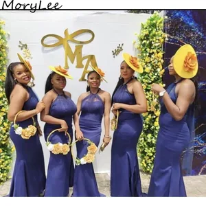 Bridesmaid Dresses Halter Sleeveless Mermaid Spandex Satin Bridesmaid Dresses With Zipper Back Wedding Party Bridemaid Gowns Bridesmaid Dresses Halter Sleeveless Mermaid Spandex Satin Bridesmaid Dresses With Zipper Back Wedding Party Bridemaid Gowns