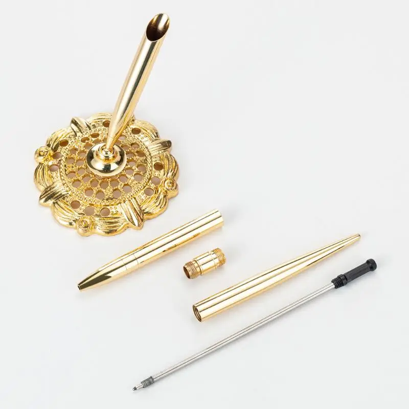 Металлическая шариковая ручка в стиле ретро прикрепленная подставка Настольная