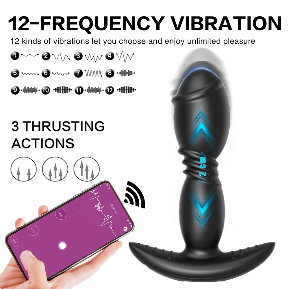 Anal Vibrator Butt Plug for Men Prostate Massager Masturbators Dildo App Remote Control Wearable Sex Toys for Women Men Adult