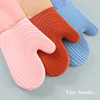 silicone gloves with cotton for kitchen for convenience baking accessories potholder for kitchen oven gloves heat insulation