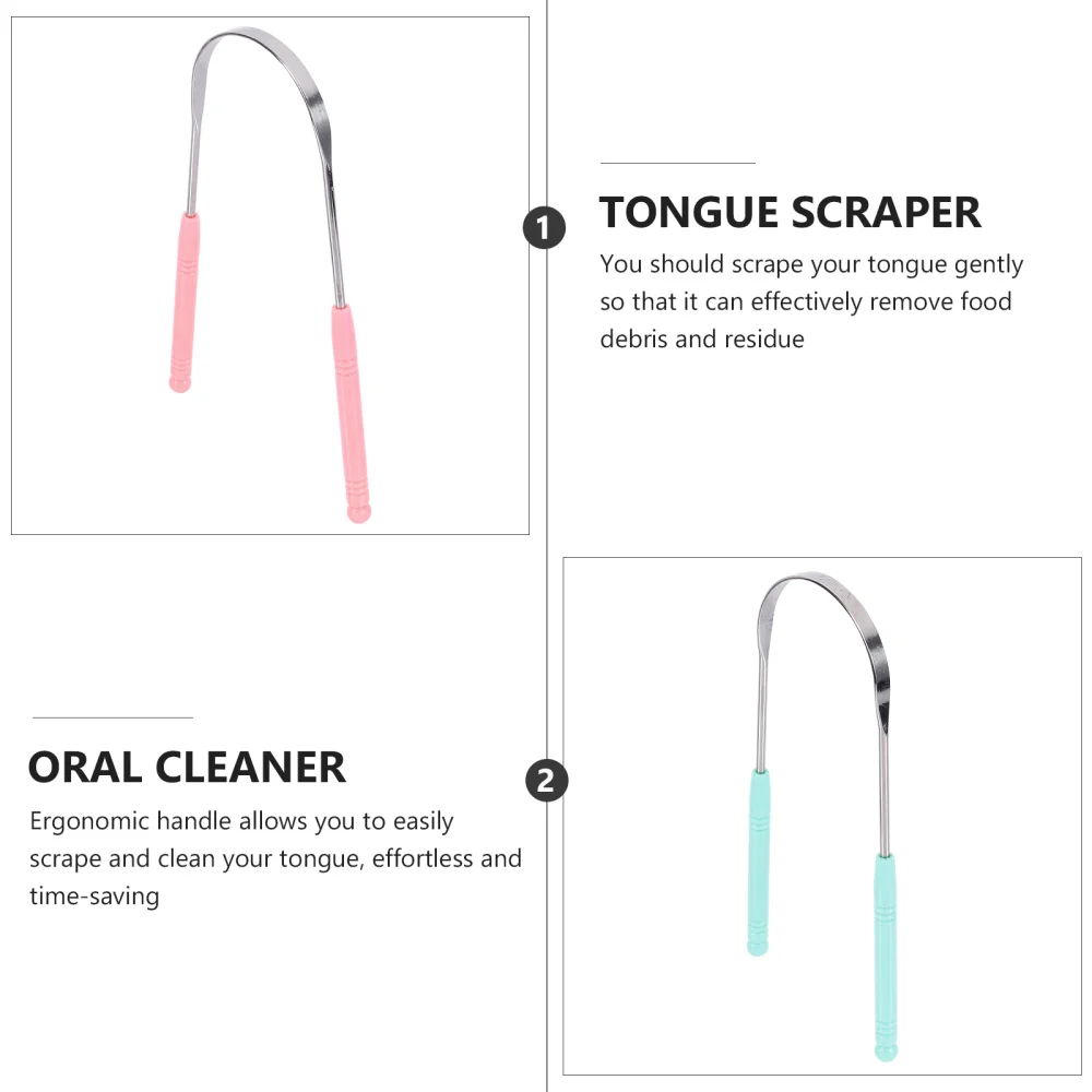 

4pcs Stainless Steel Tongue Cleaner Oral Hygiene Care Tool Tongue Scraper
