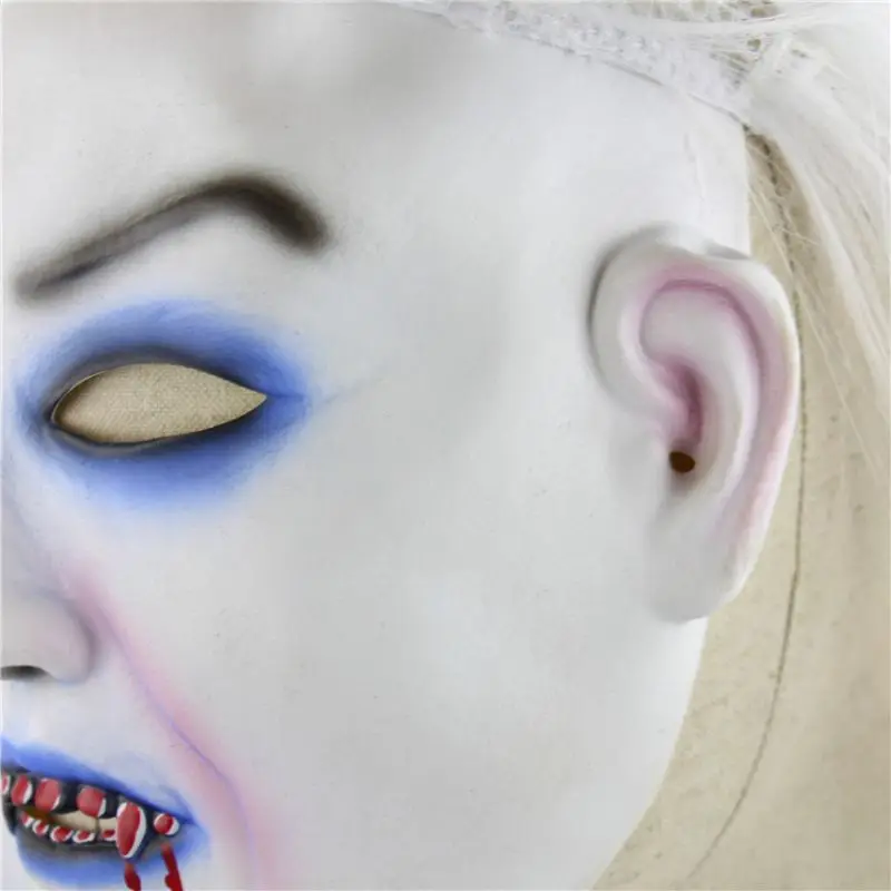 2019 Хэллоуин ужас белые волосы ведьмы призрак маска длинные заклятие головные