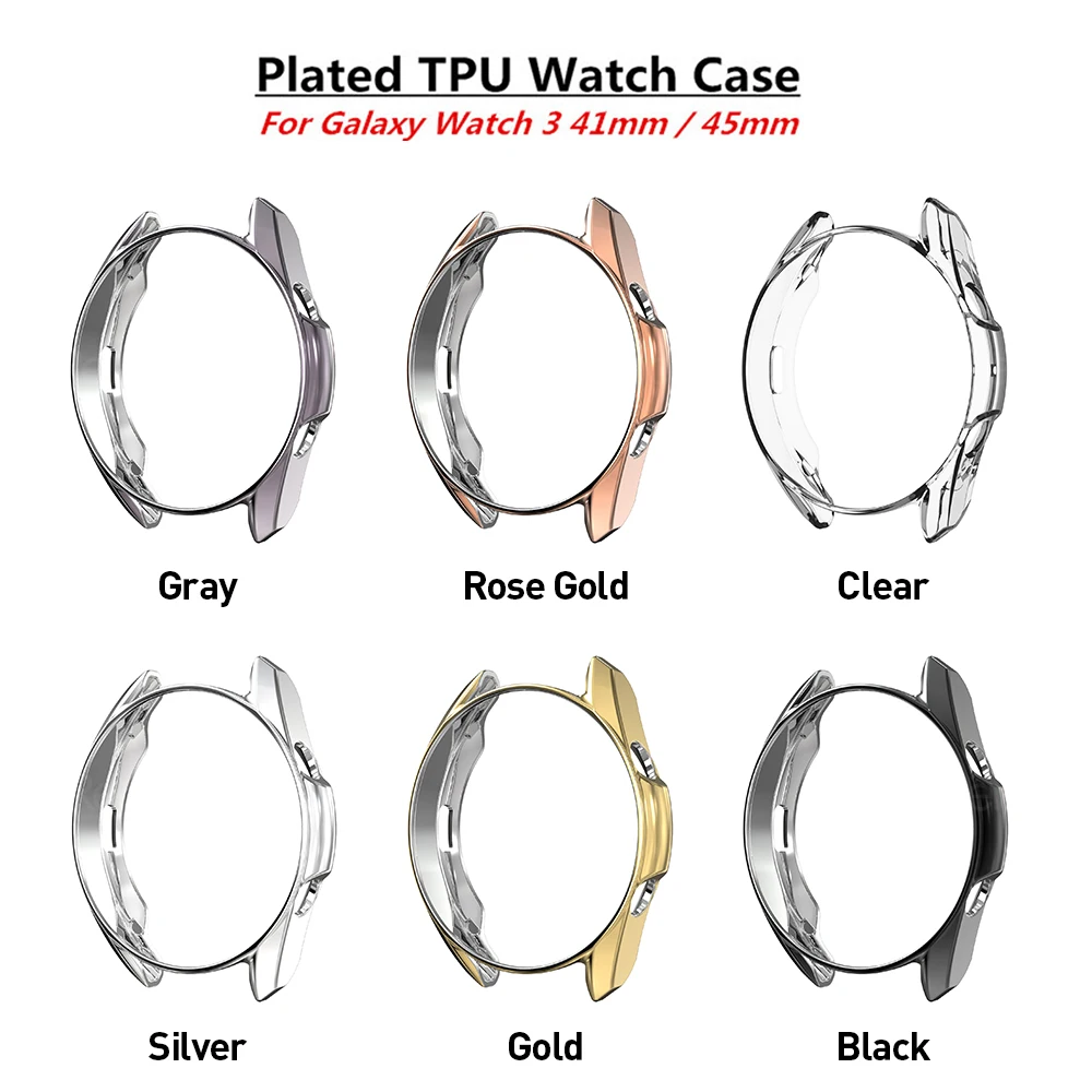 

Protective Case For Samsung Galaxy Watch 3 41mm 45mm Smart Watches Cover TPU Frame Shell Protector Smart Accessories Skin Cover