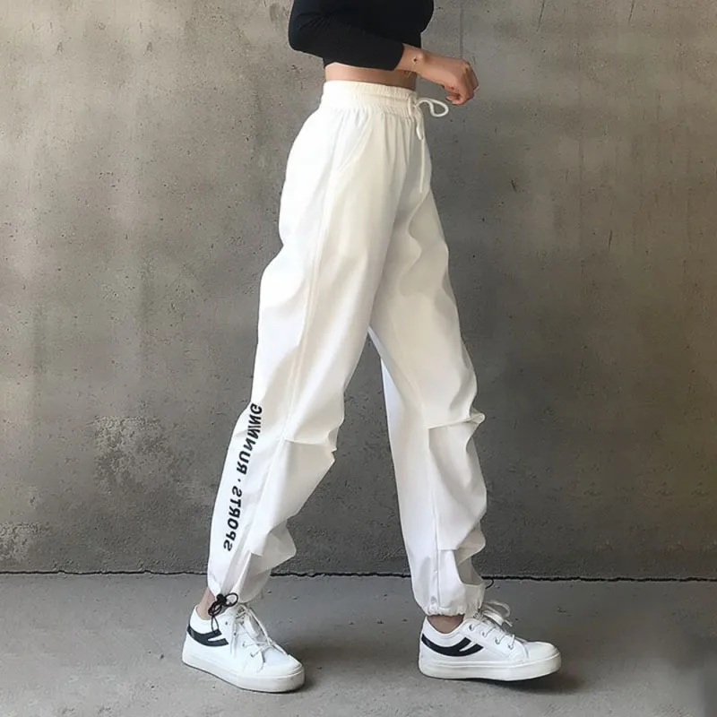 Высокое качество штаны для бега Хит большие карманы брюки-карго женские высокая