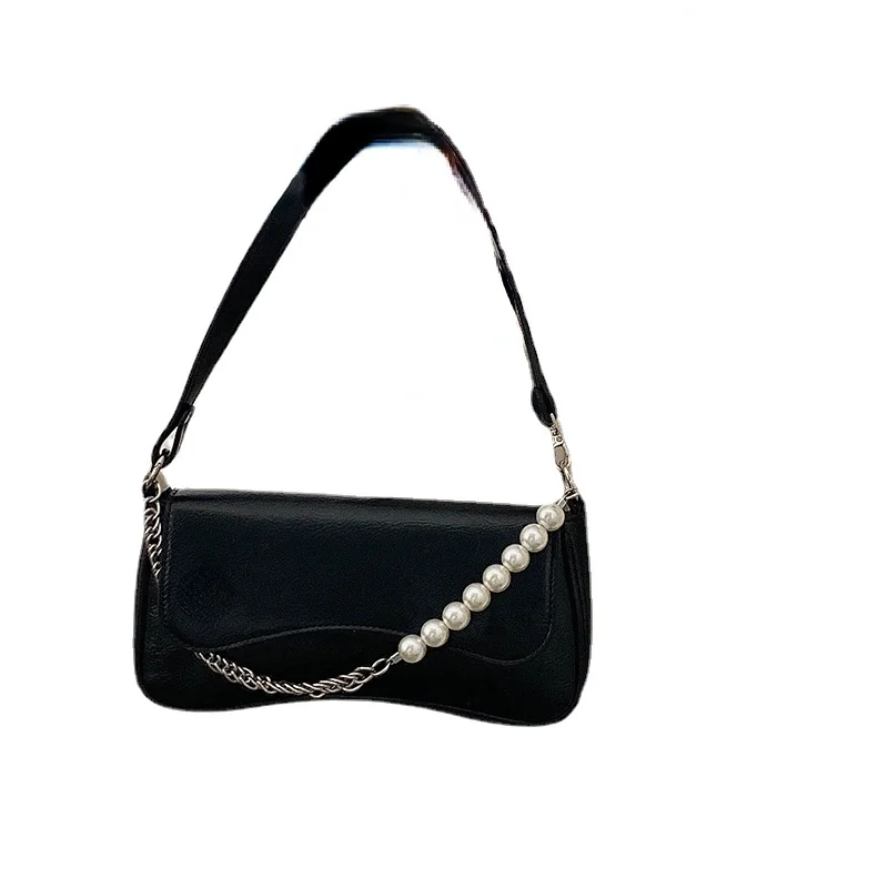 

Ymh Special-Interest Design Underarm Bag Women's New Fashion Pearl Chain All-Match Shoulder Bag Hand Bag