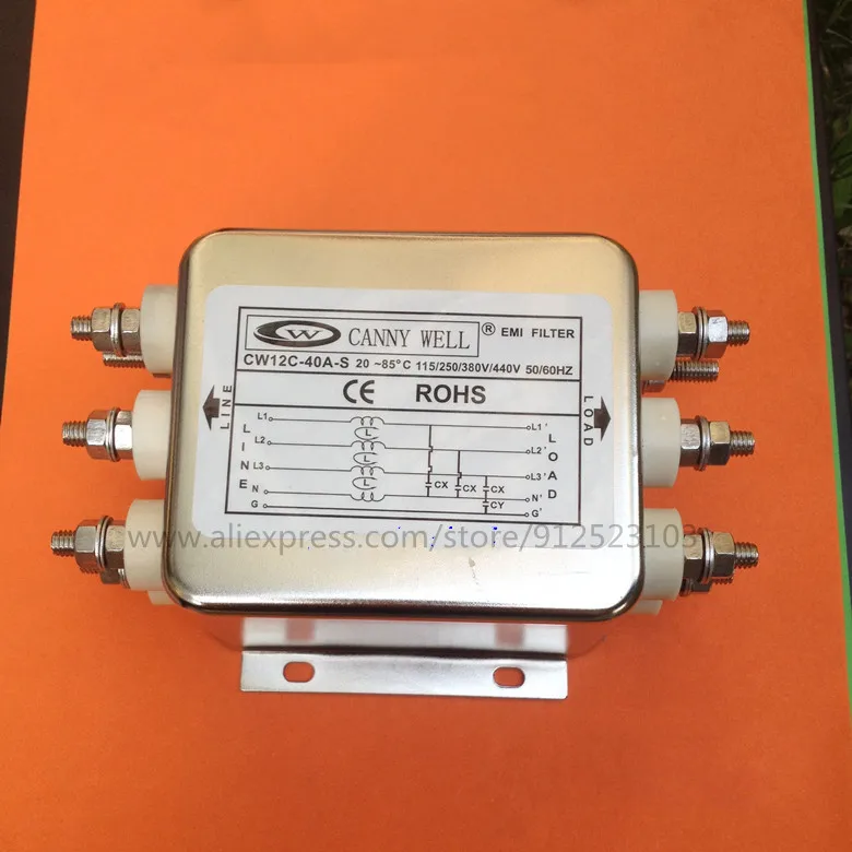 

Power EMI filter CW12C 30A 40A 50A S three-phase four wire AC 380V