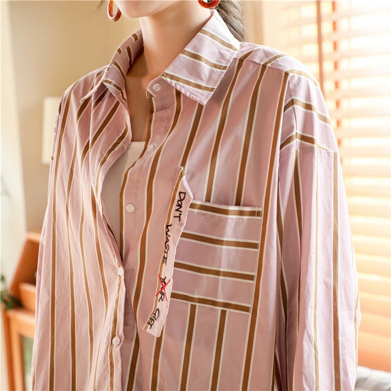 

SISPELL Print Hit Color Blouse Shirt For Female Lapel Collar Long Sleeve Loose Women's Casual Shirt Fashion Spring Tide 2021