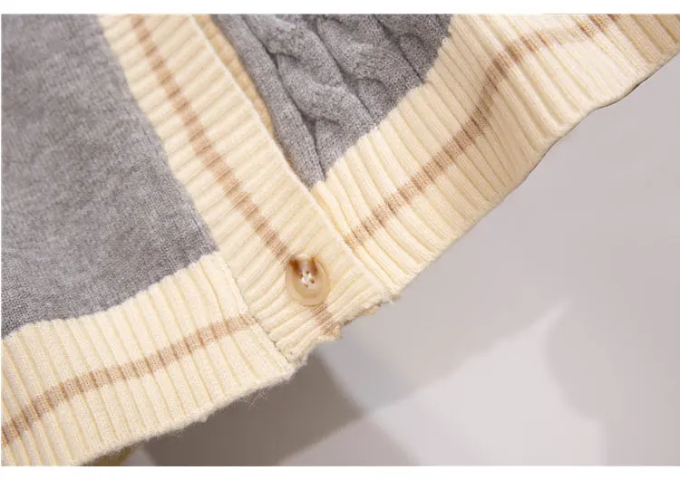 Костюм из двух предметов в стиле преппи вязаная куртка с матросским воротником