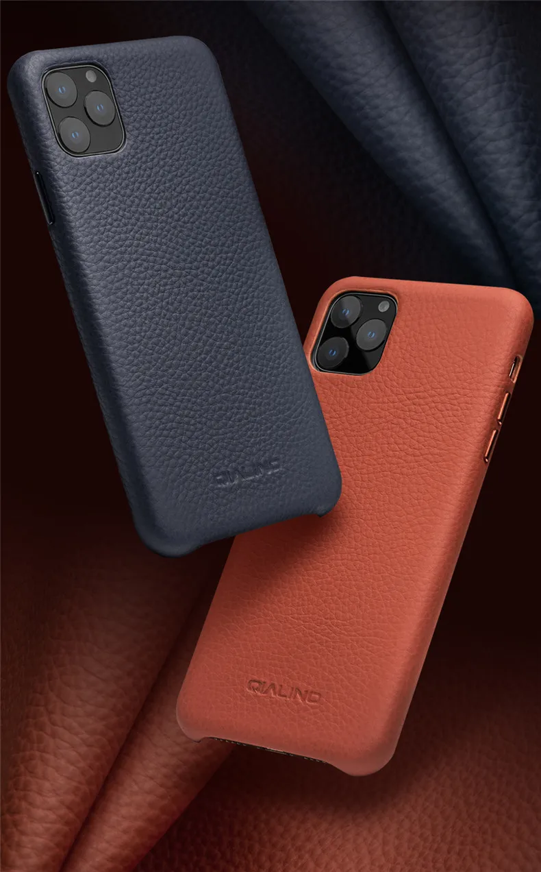 Qialino бренд натуральная кожа флип чехол для iPhone 11 Pro Max натуральная коровья кожа задняя крышка для iPhone11 полный край защиты