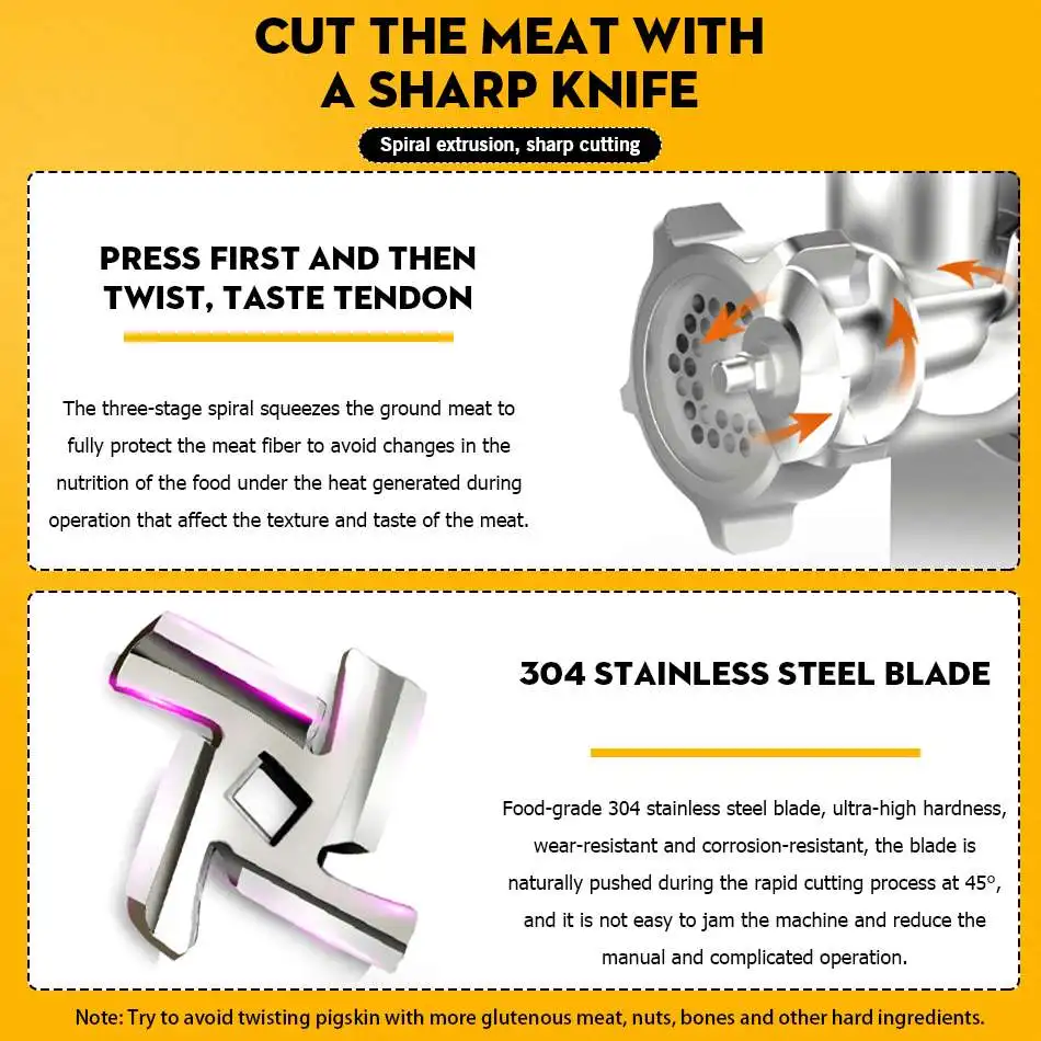 

220V 110V 800W High Power Electric Meat Grinder Heavy Duty Meat Mincer Home Sausage Stuffer Meat Mincer Kitchen Food Processor