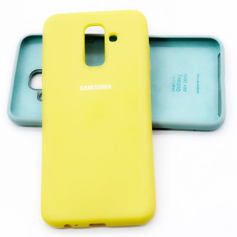 Жидкий силиконовый чехол для телефона Samsung a8plus a6 + 2018 защитный шелковистый мягкий