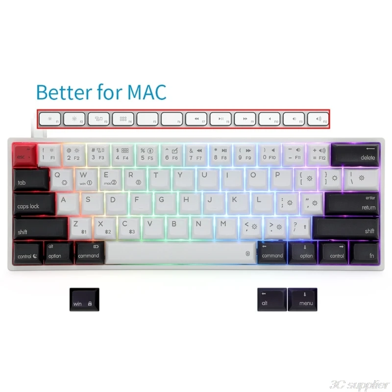 

AK61 HotSwap Mechanical Keyboard Mini Portable Wired PBT Keycap Gateron Switch RGB Gaming Keyboard Designed for Mac/Win