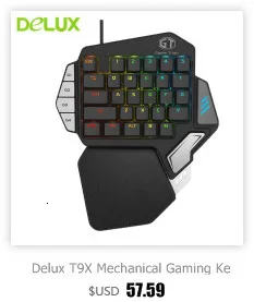 Delux Gamer Gaming T9X механическая клавиатура мышь комбинированная профессиональная Проводная клавиатура с одной рукой M618 Plus RGB вертикальная мышь
